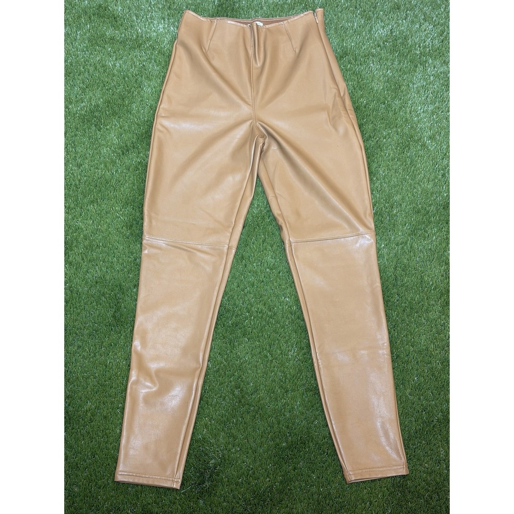 Abercrombie & Fitch Women's Vegan Leather Brown Pants Size Small Short SS NWT